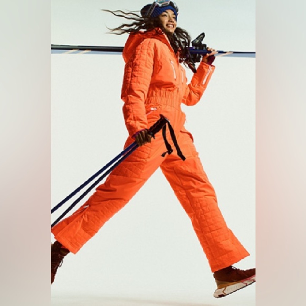 Free People All Prepped Ski Suit Neon Coral